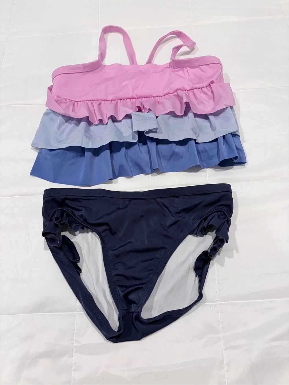 Gymboree Pink and Blue Ruffle Two-Piece Swim Set